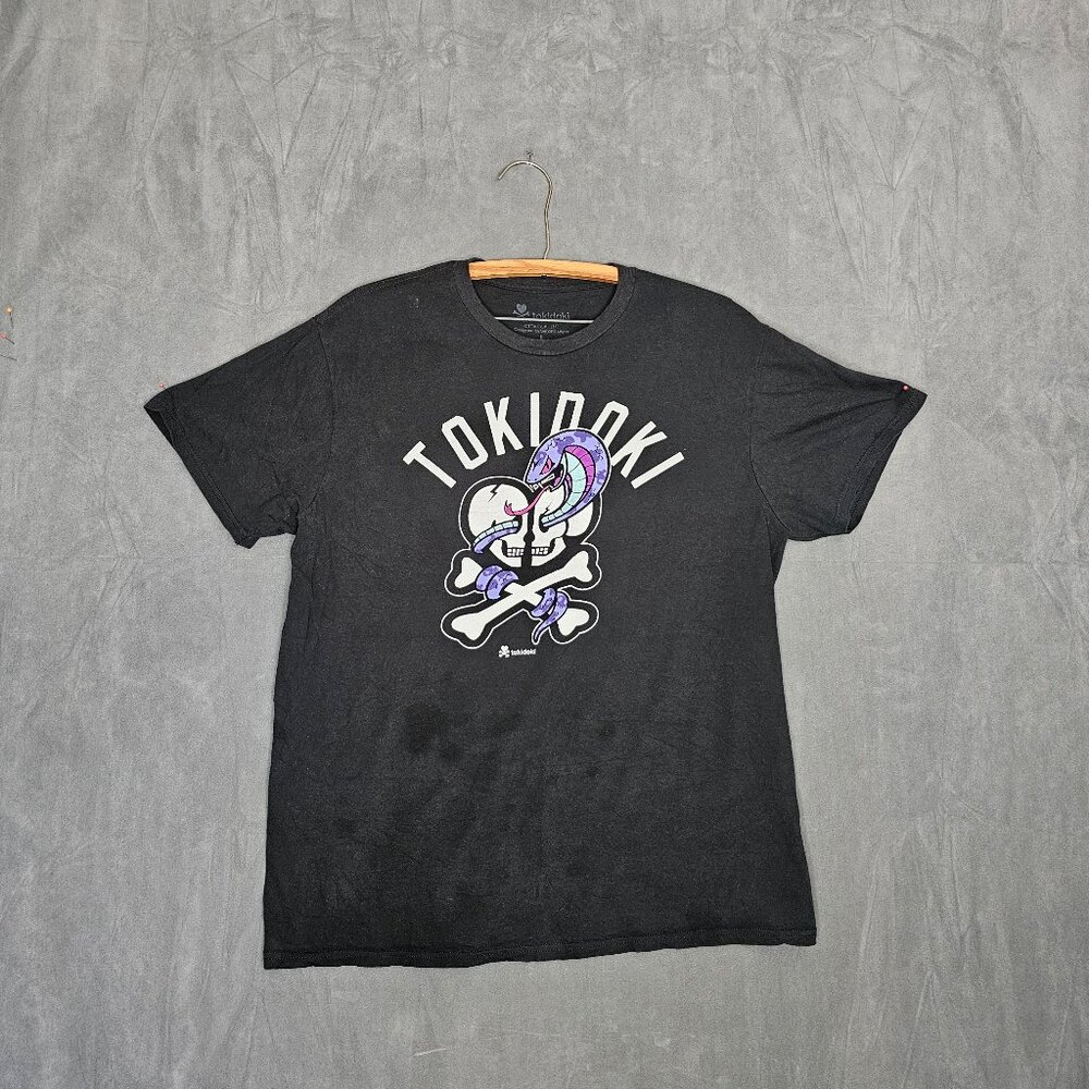 TKDK LOS ANGELES TOKIDOKI T SHIRT SNAKE VIPER Skull Cross Bones IMAGE Sz M A5-7